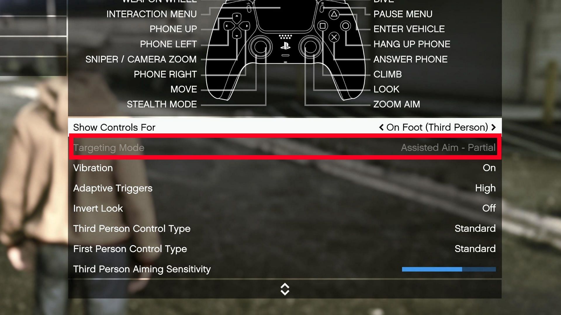 Targeting Mode is under Settings -&gt; Controls (Image via Rockstar Games)