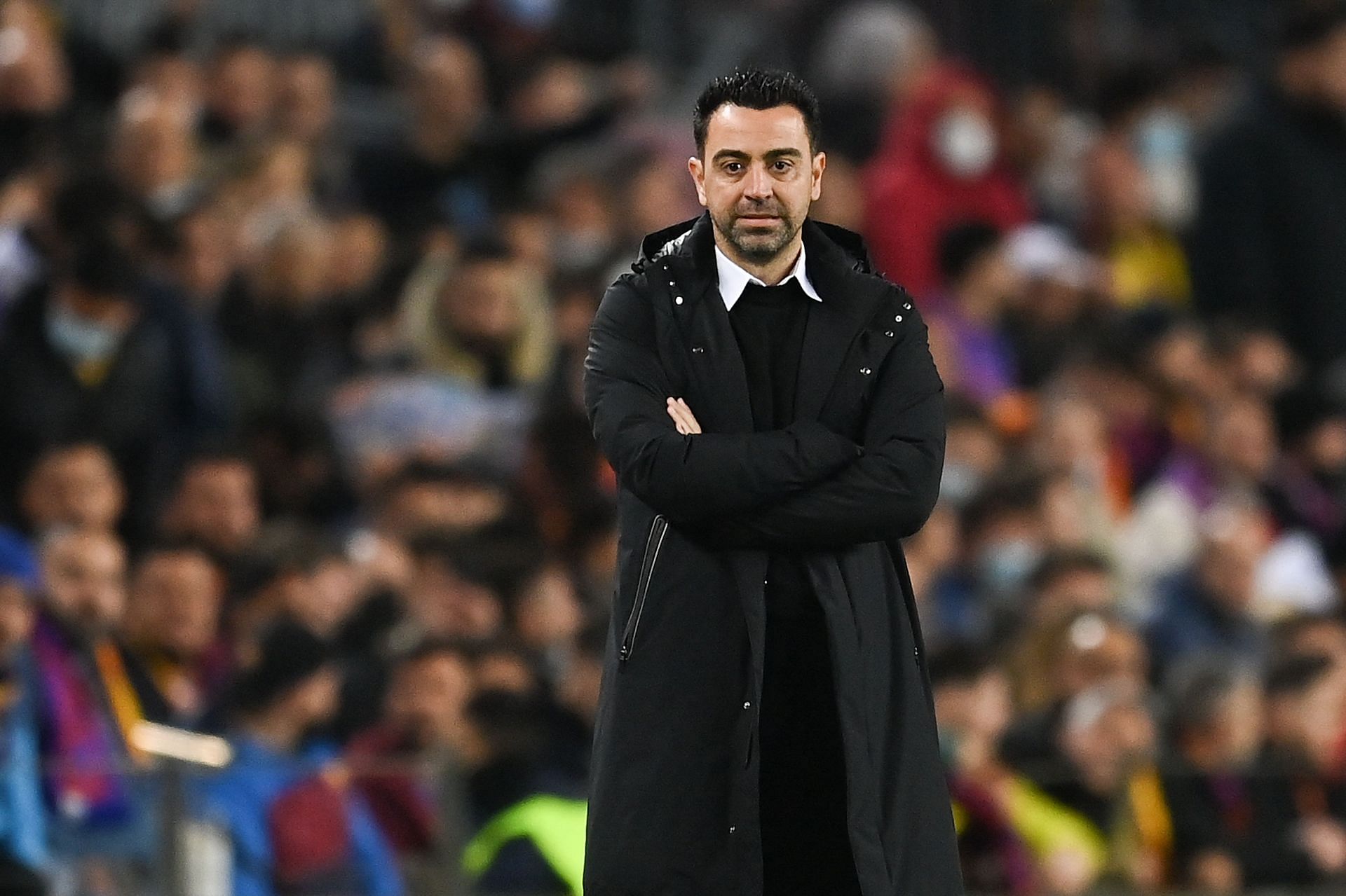 Barcelona manager Xavi Hernandez looks on during a game