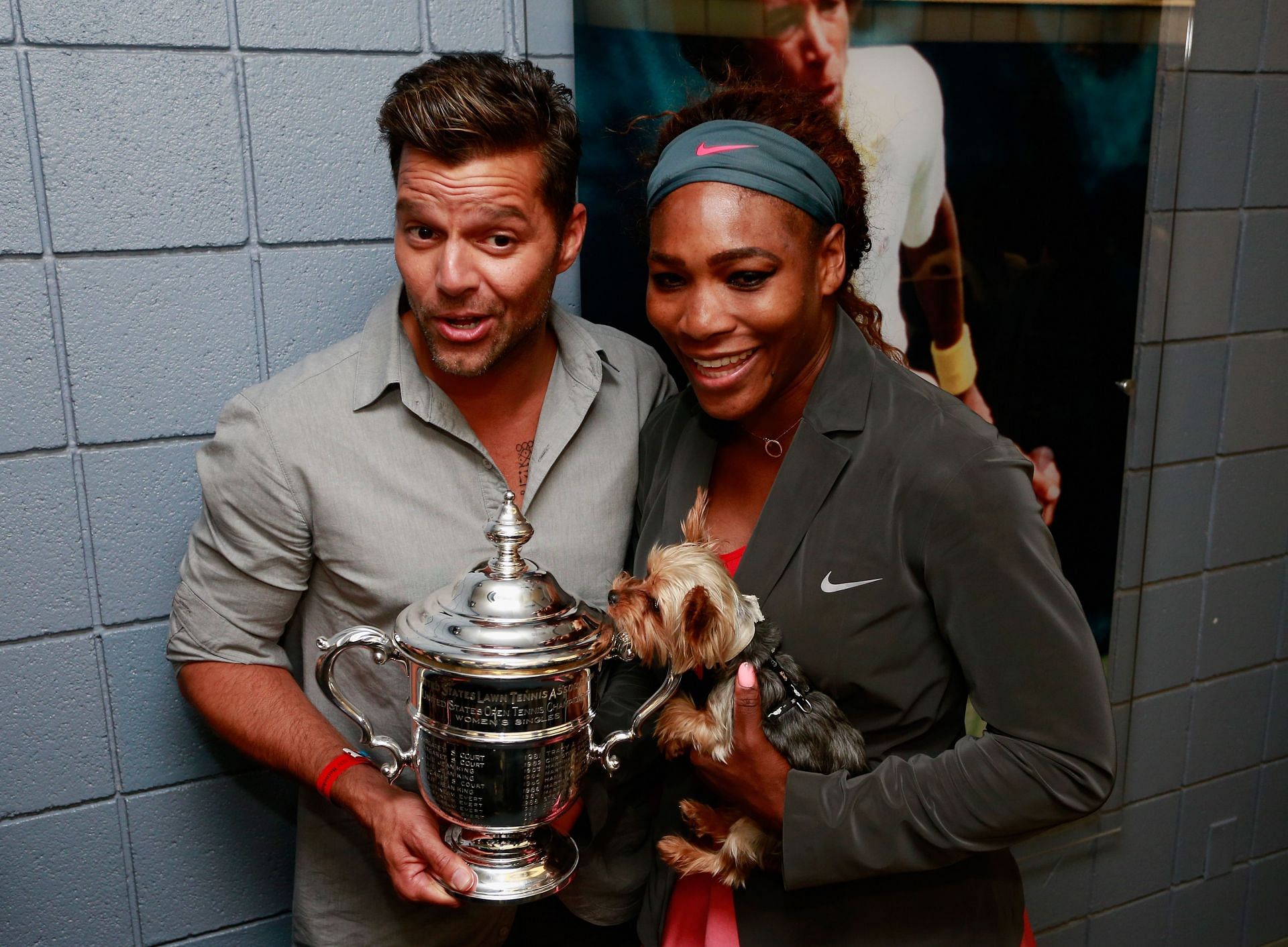 Serena Williams with Ricky Martin at the 2013 US Open