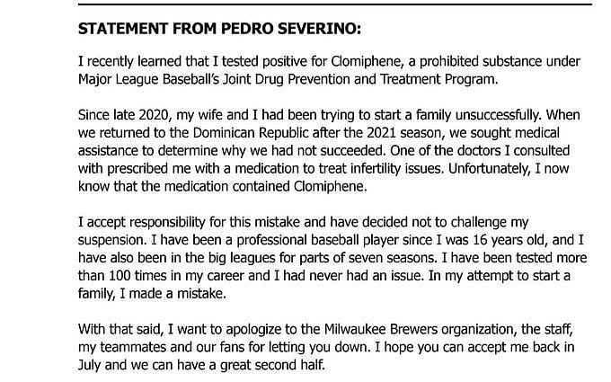 Pedro Severino returns to Milwaukee Brewers after PED suspension