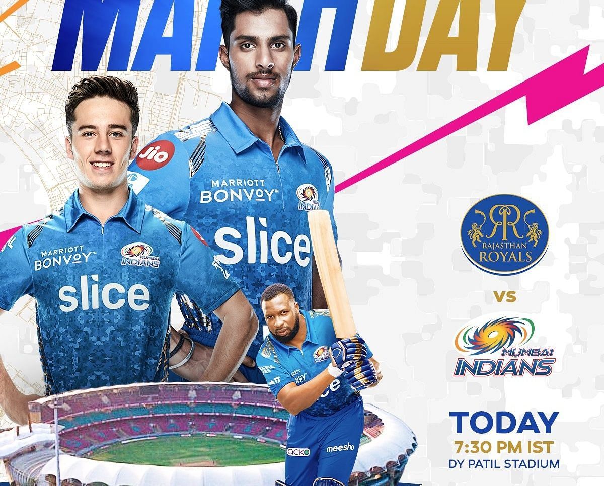 2022 Mumbai Indians Official IPL Match Player Jersey