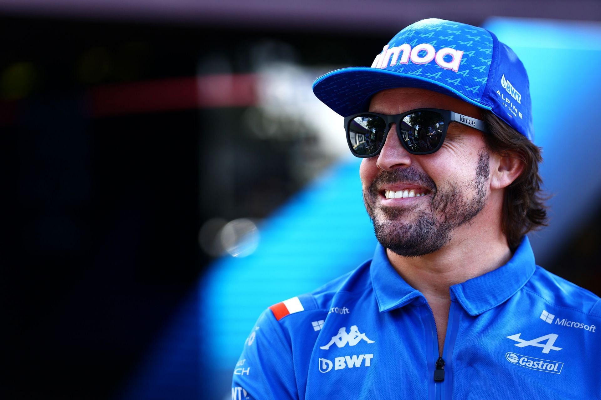 Fernando Alonso in the Paddock ahead of the F1 Grand Prix of Australia (Photo by Mark Thompson/Getty Images)