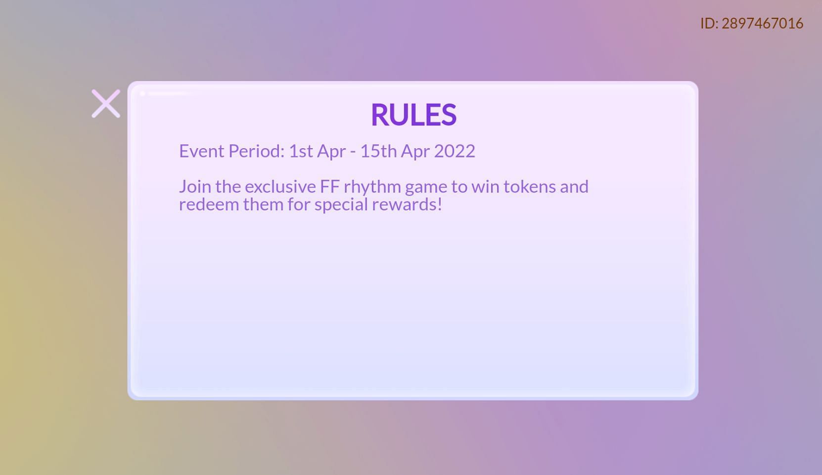 Rules of the event (Image via Garena)