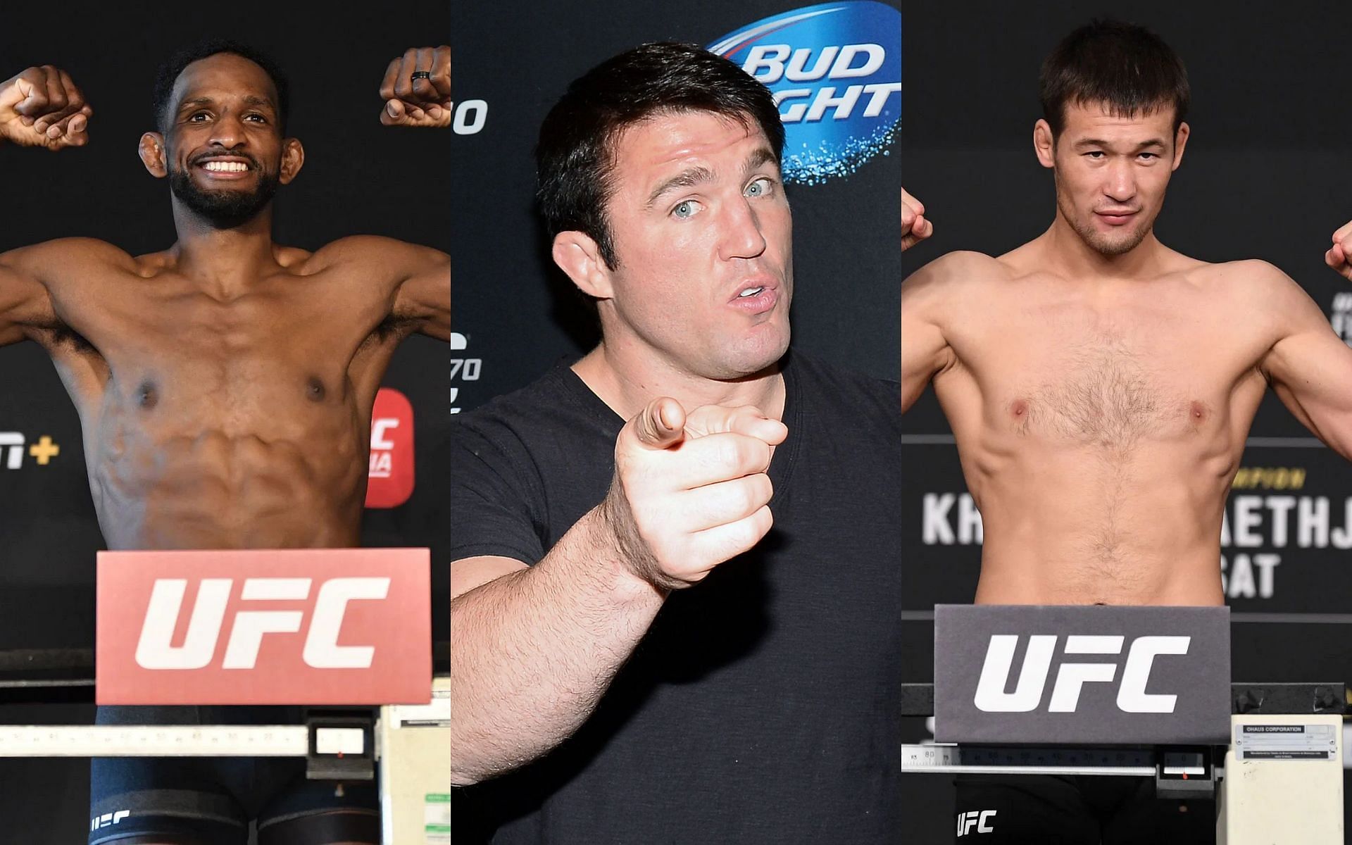 Neil Magny (Left), Chael Sonnen (Middle), and Shavkat Rakhmonov (Right) (Images courtesy of Getty)