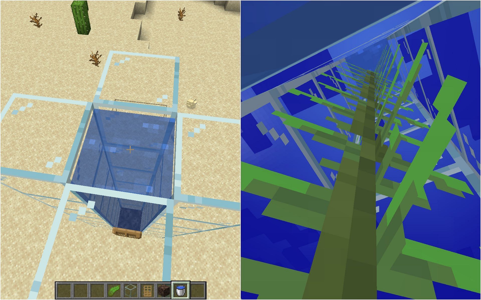 Making source water blocks (Image via Minecraft)