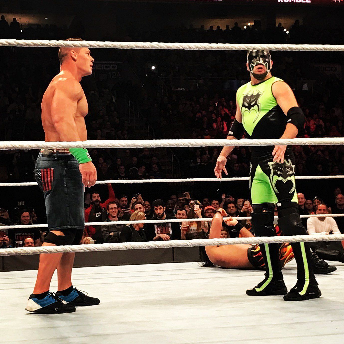The Hurricane with John Cena at the Royal Rumble 2018 match