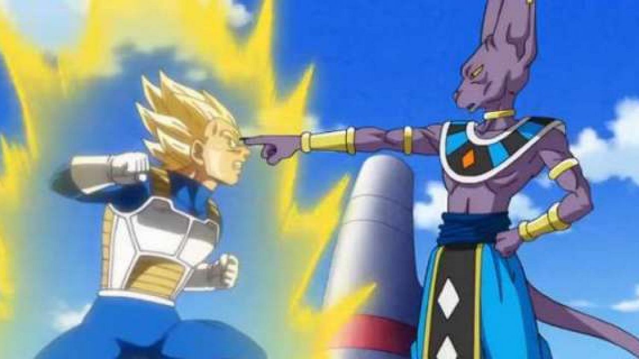 Vegeta (left) and Beerus (right) as seen in the Super anime (Image via Toei Animation)