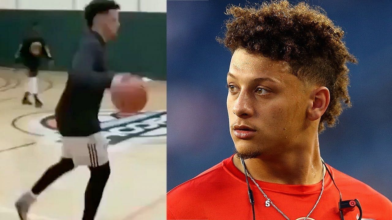 Mahomes playing hoops back in 2019. Source: The Fumble (YouTube)