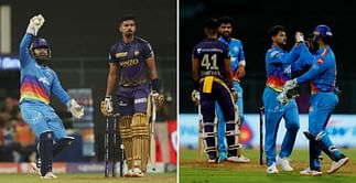 [Watch] KKR captain Shreyas Iyer departs as Rishabh Pant falls over to grab stunning low catch