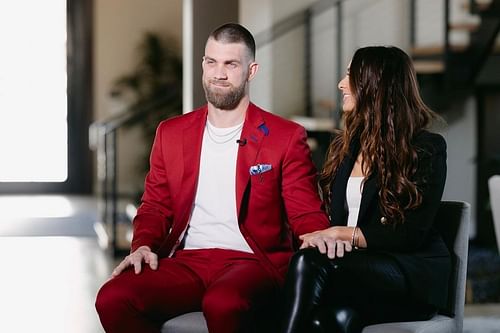 Bryce Harper with his wife Kayla Harper.