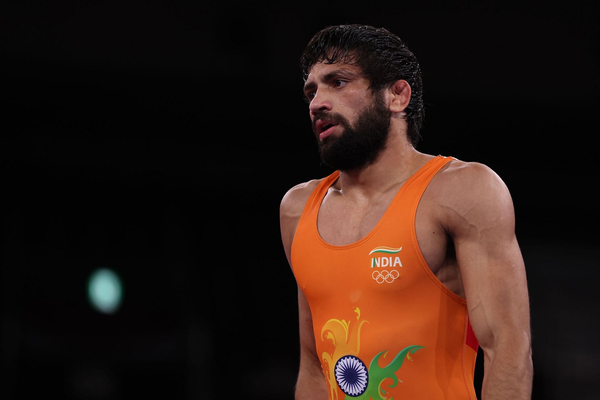 Wrestling - Olympics: Ravi Dahiya in action