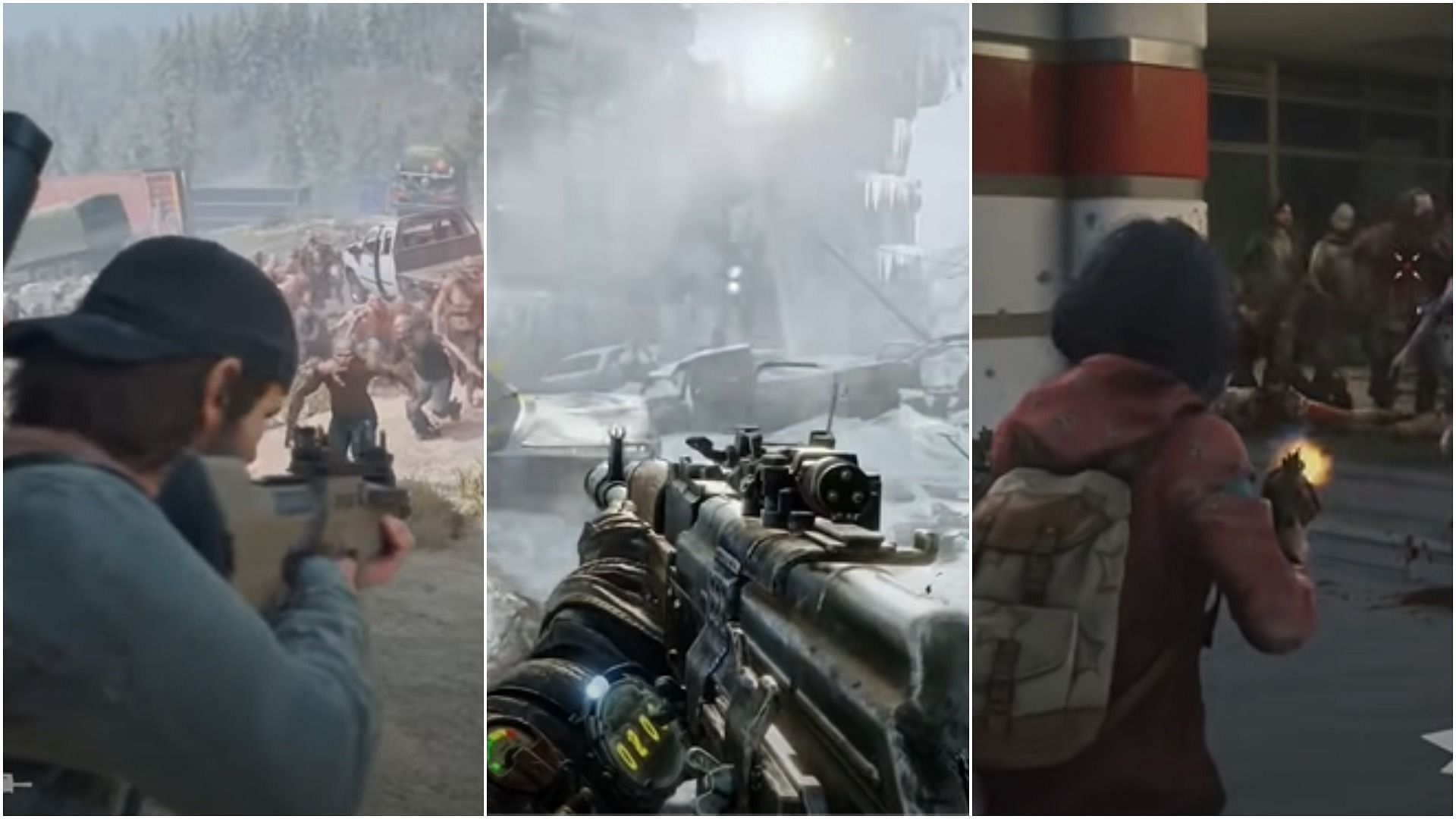 Horror has become one of the most successful video game genres (Image via - Days Gone, World War Z and Metro Exodus)