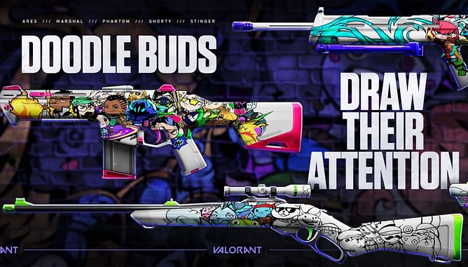 Valorant Doodle Buds bundle: Weapon skins, players cards, and more announced