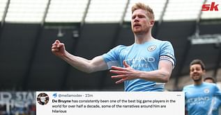 "Best midfielder in the world" - Fans lauds 'big-game player' Kevin De Bruyne for opening goal in Manchester City vs Liverpool