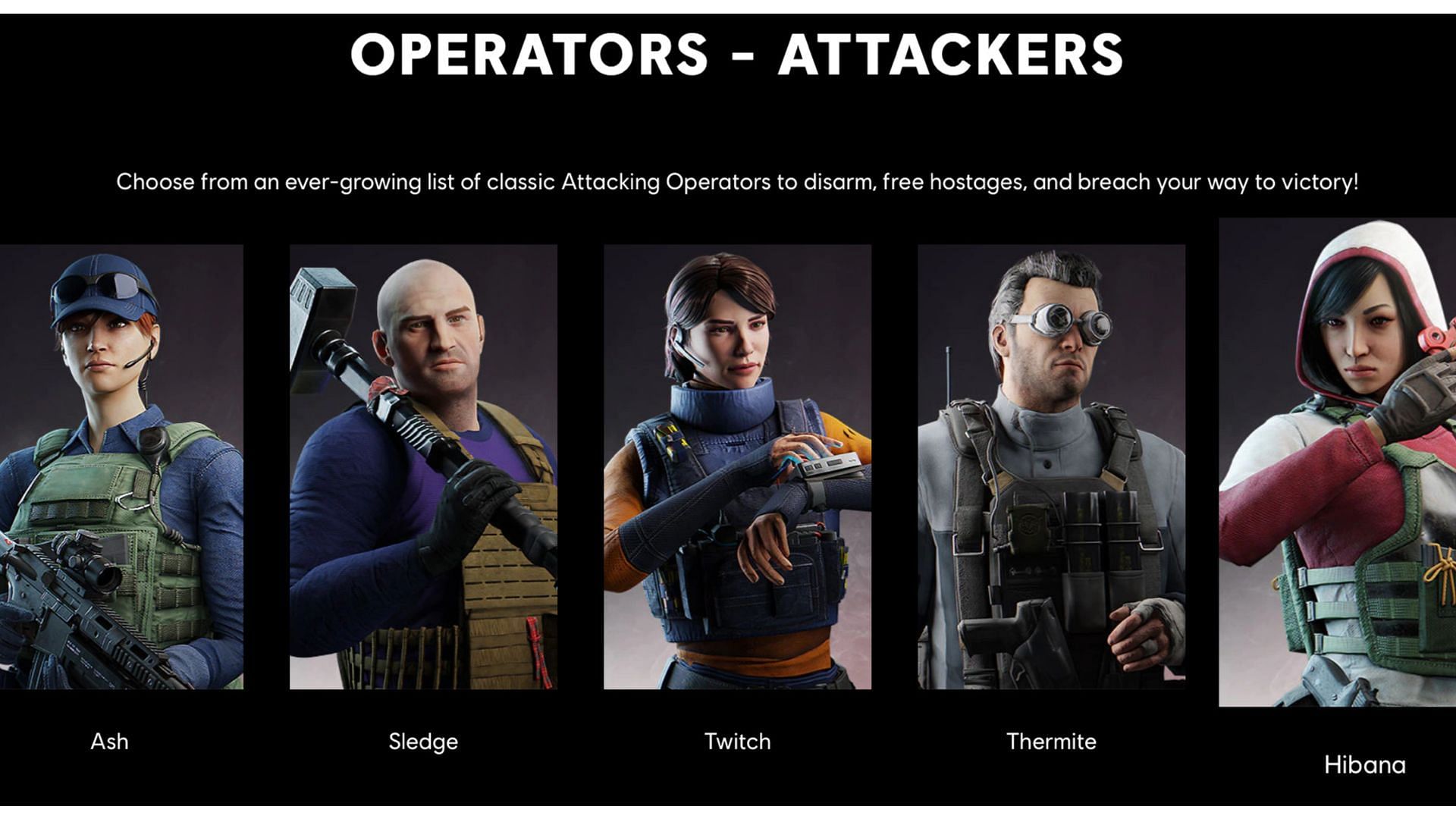 R6 Mobile Operators - Attackers (Image via Ubisoft)