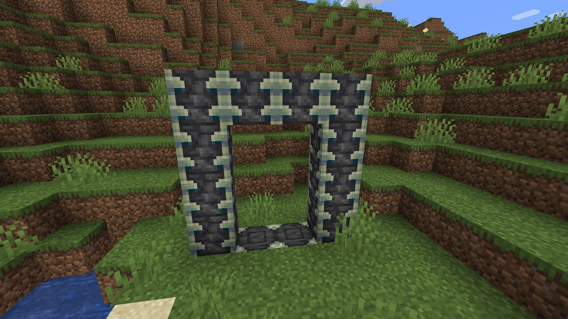 A frame of reinforced deepslate (Image via Minecraft Bedrock Edition)