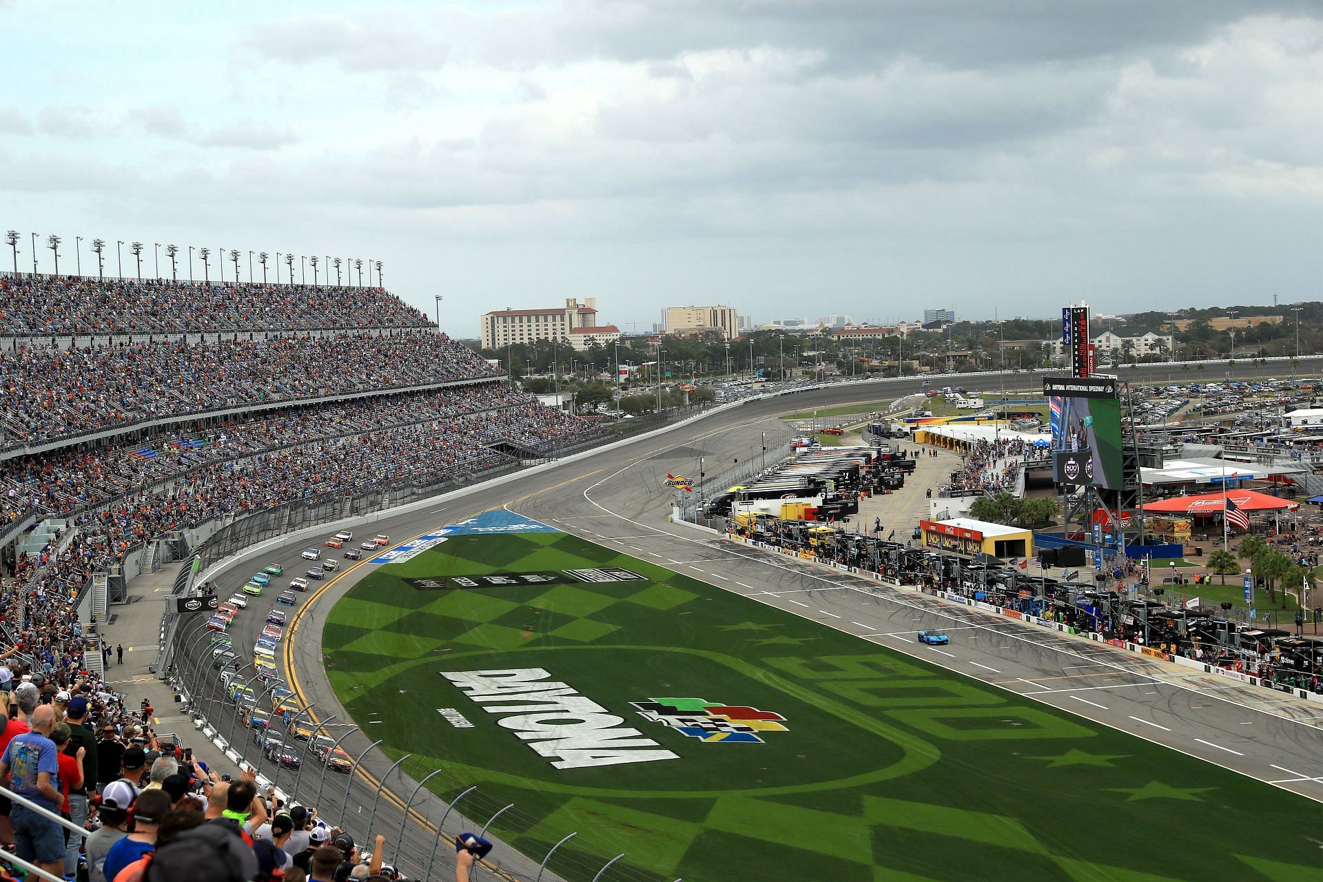 A general view of the start of the NASCAR Cup Series 63rd Annual Daytona 500 at Daytona International Speedway (Photo by Mike Ehrmann/Getty Images)