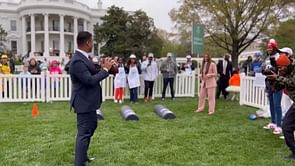 Watch: Russell Wilson throws to Ciara as she shows off her football skills at White House