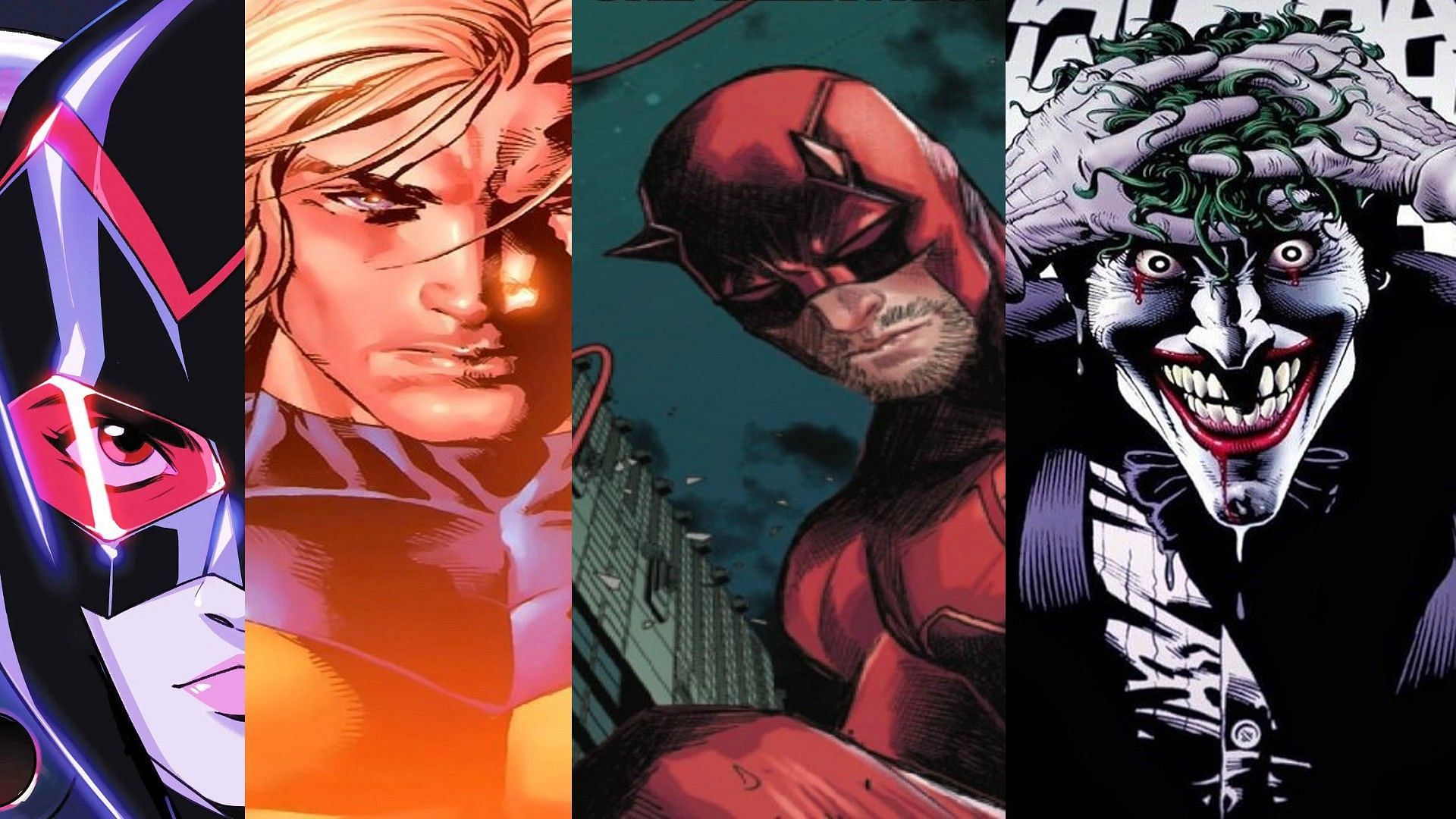 Wasp, Sentry, Daredevil, and Joker (Images via Dc and Marvel Comics)