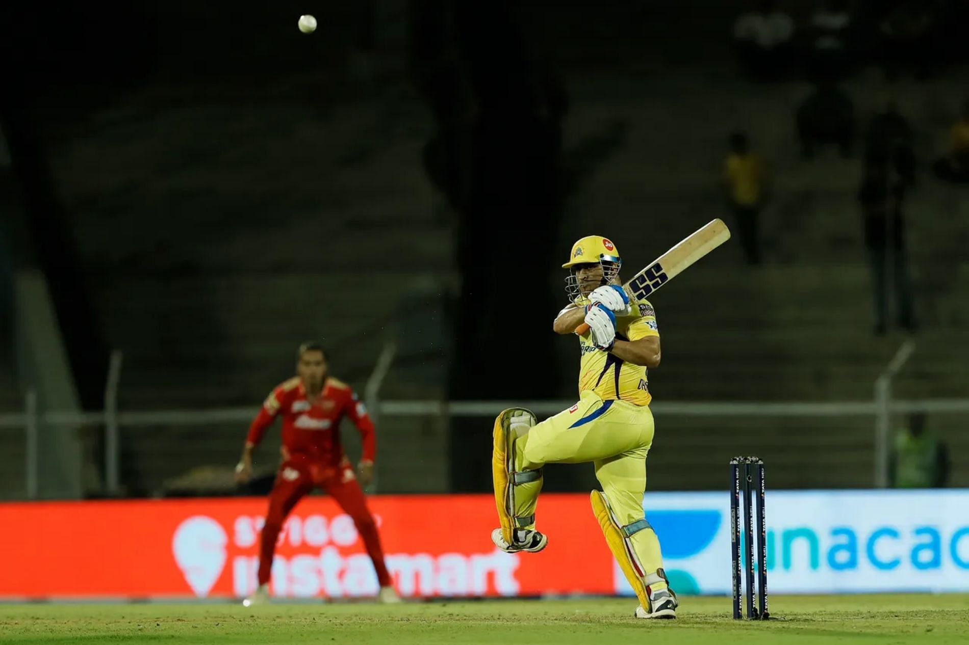 MS Dhoni batting against Punjab Kings. Pic: IPLT20.COM