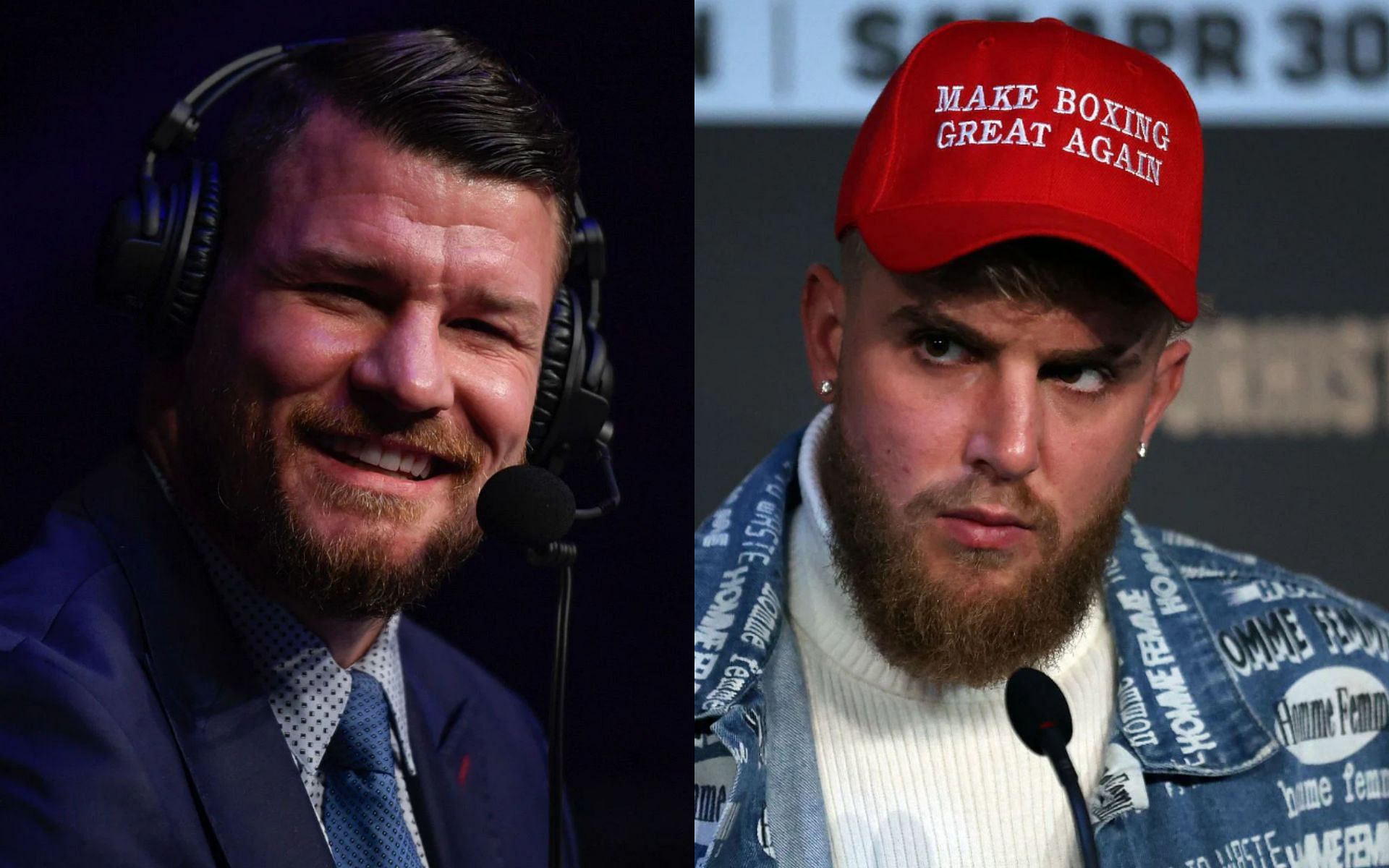 Michael Bisping (left), Jake Paul (right)