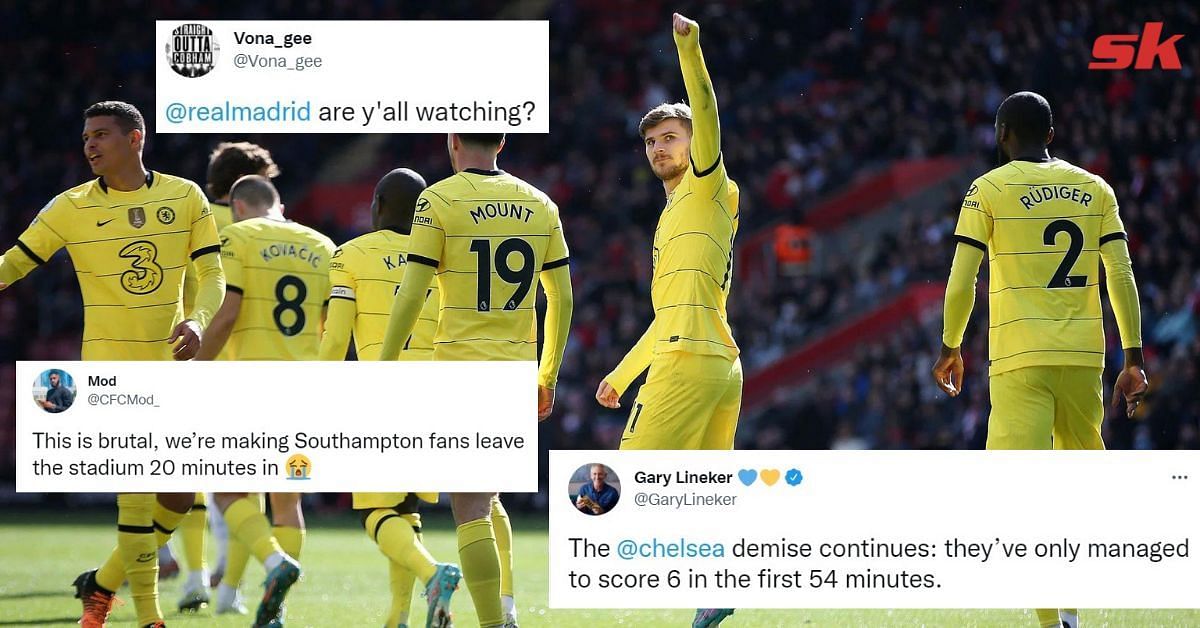 Twitter reacts as Chelsea secure an emphatic win against the Saints.