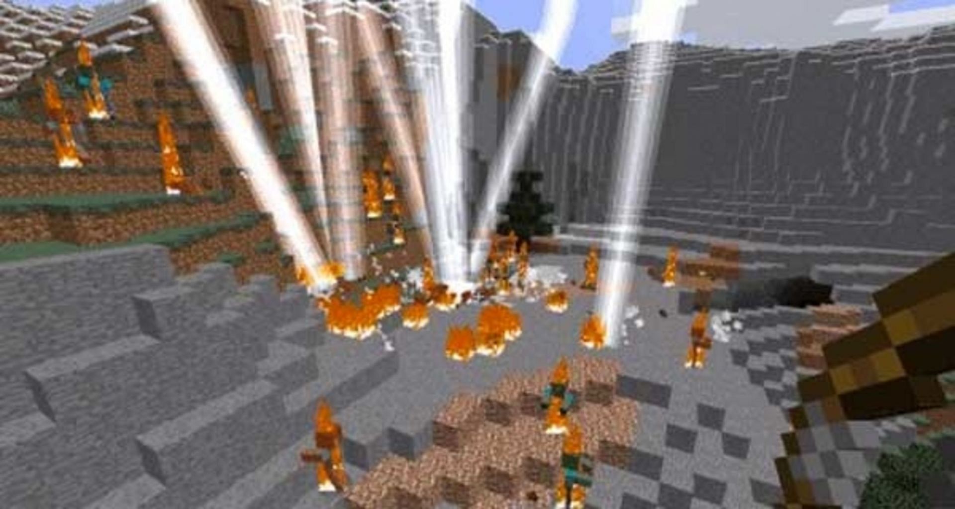 Keep yourself and your structures safe with the power of lightning (Image via Mojang/Tynker)