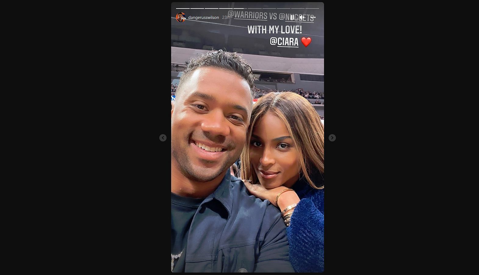 Russell Wilson and Ciara | Instagram Stories