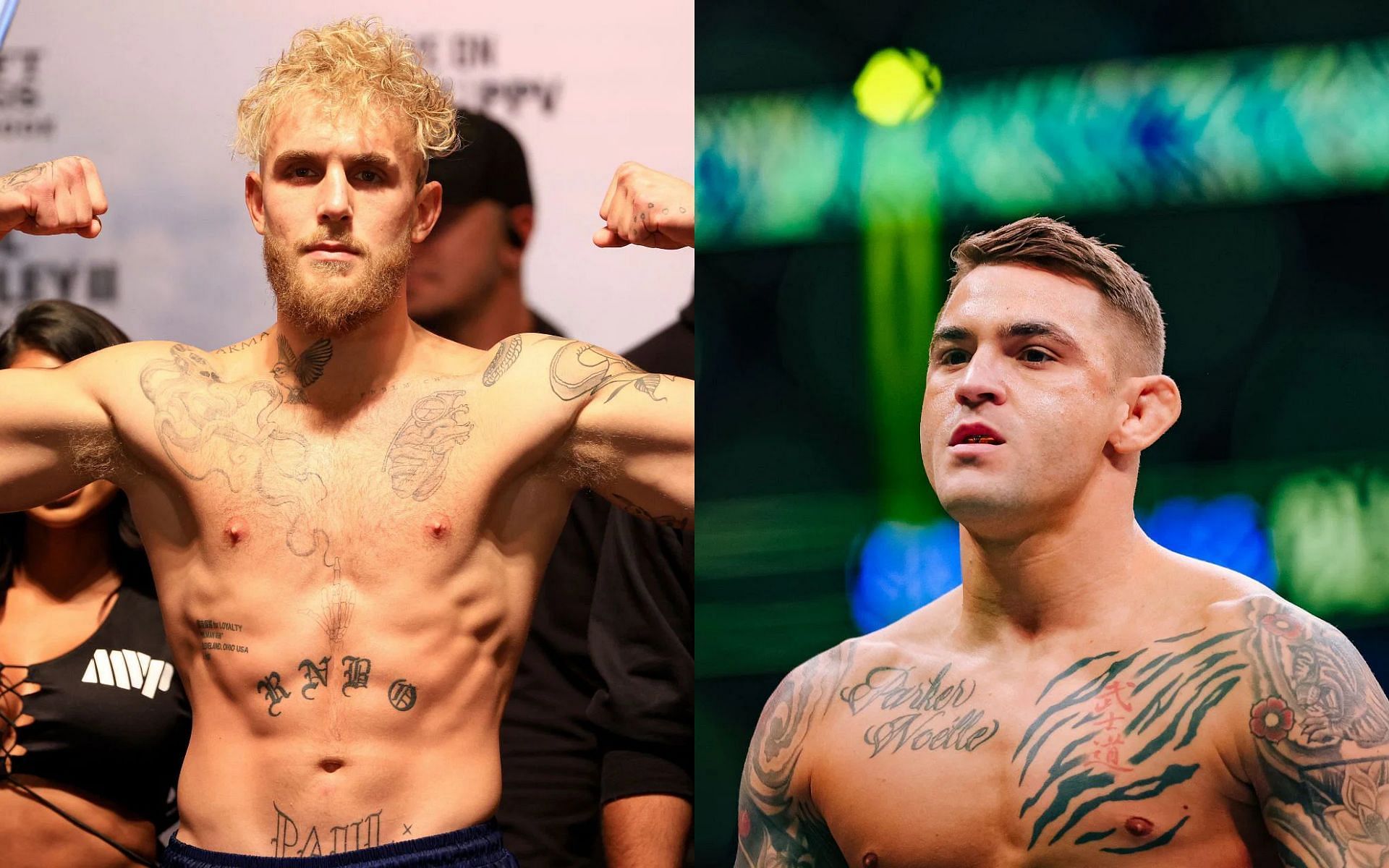 Jake Paul (left) and Dustin Poirier (right) [Images courtesy of Getty]
