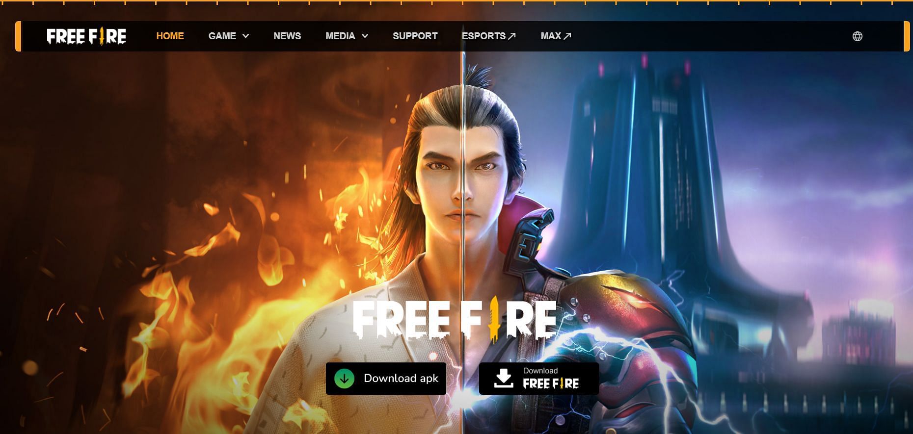 Two options are available on the official website (Image via Garena)