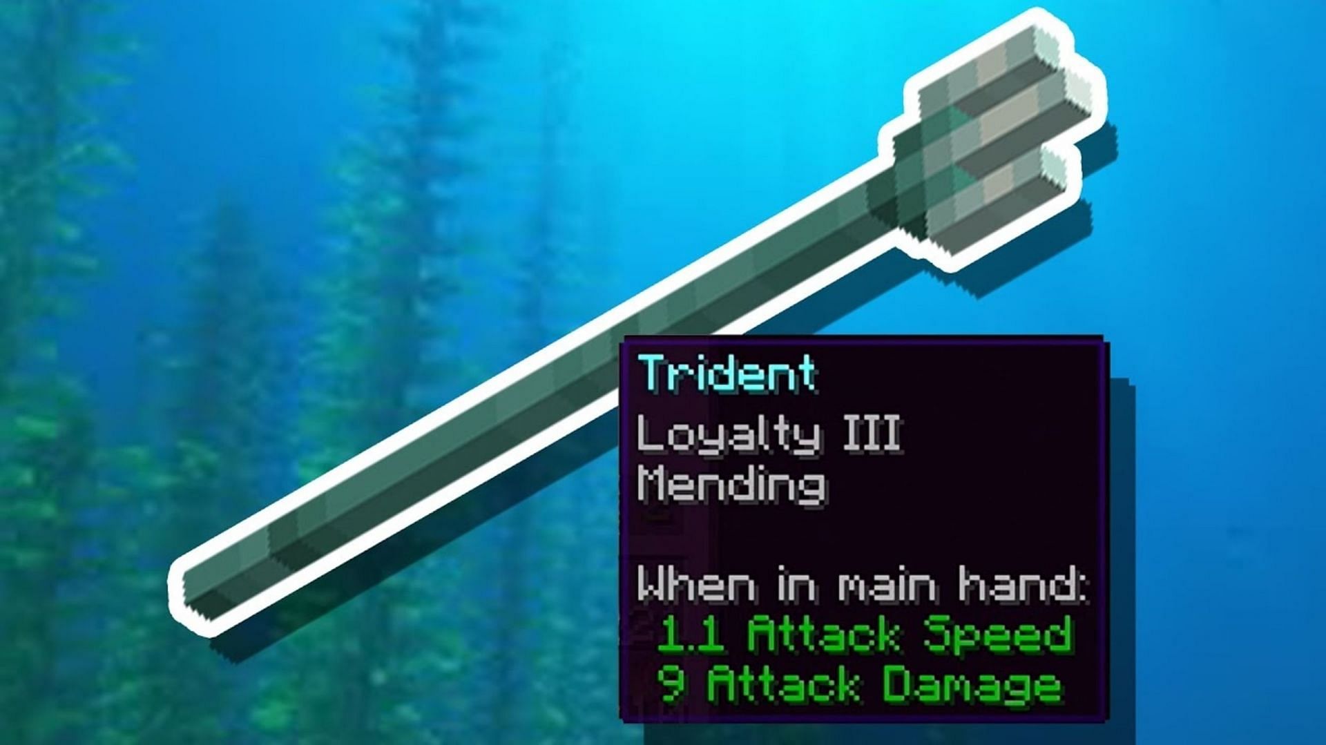 Mending is another way to keep a player&#039;s trident in good condition (Image via Thinknoodles/Youtube)