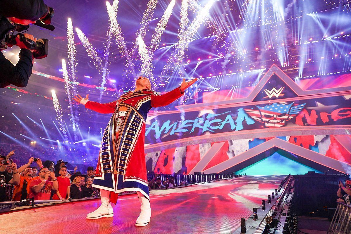 Cody Rhodes making his entrance at WrestleMania