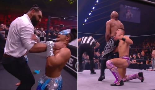 Sammy Guevara hit Scorpio Sky with a low blow during their match