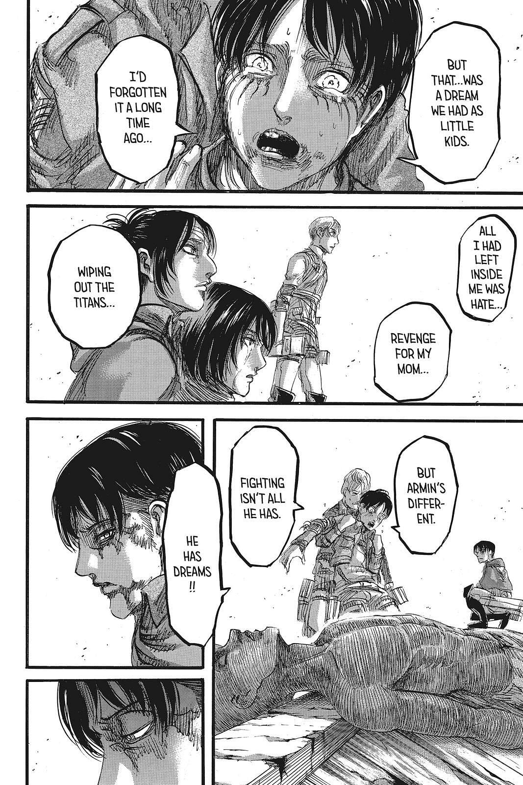 Eren on turning Armin to the colossal titan (Image via Attack on Titan)