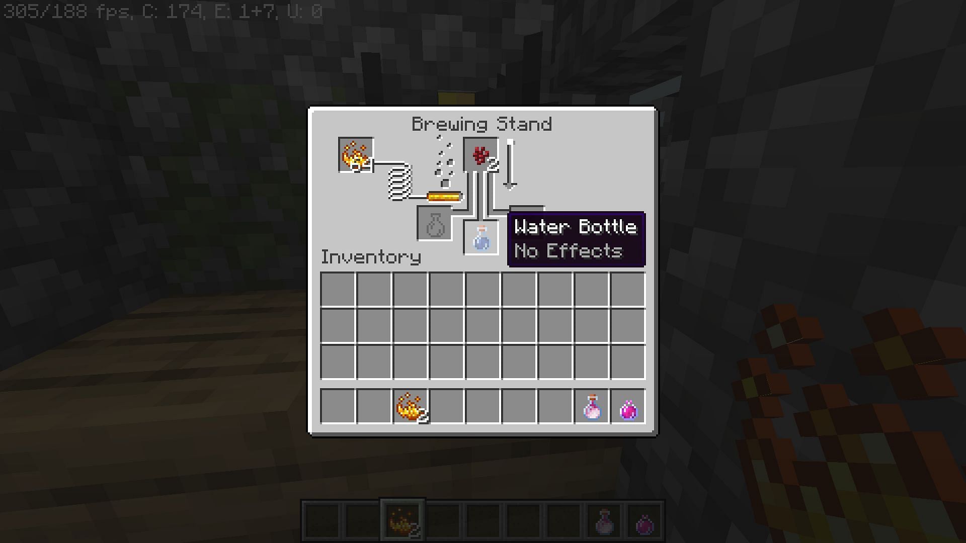 Water bottle used for brewing potion (Image via Minecraft)