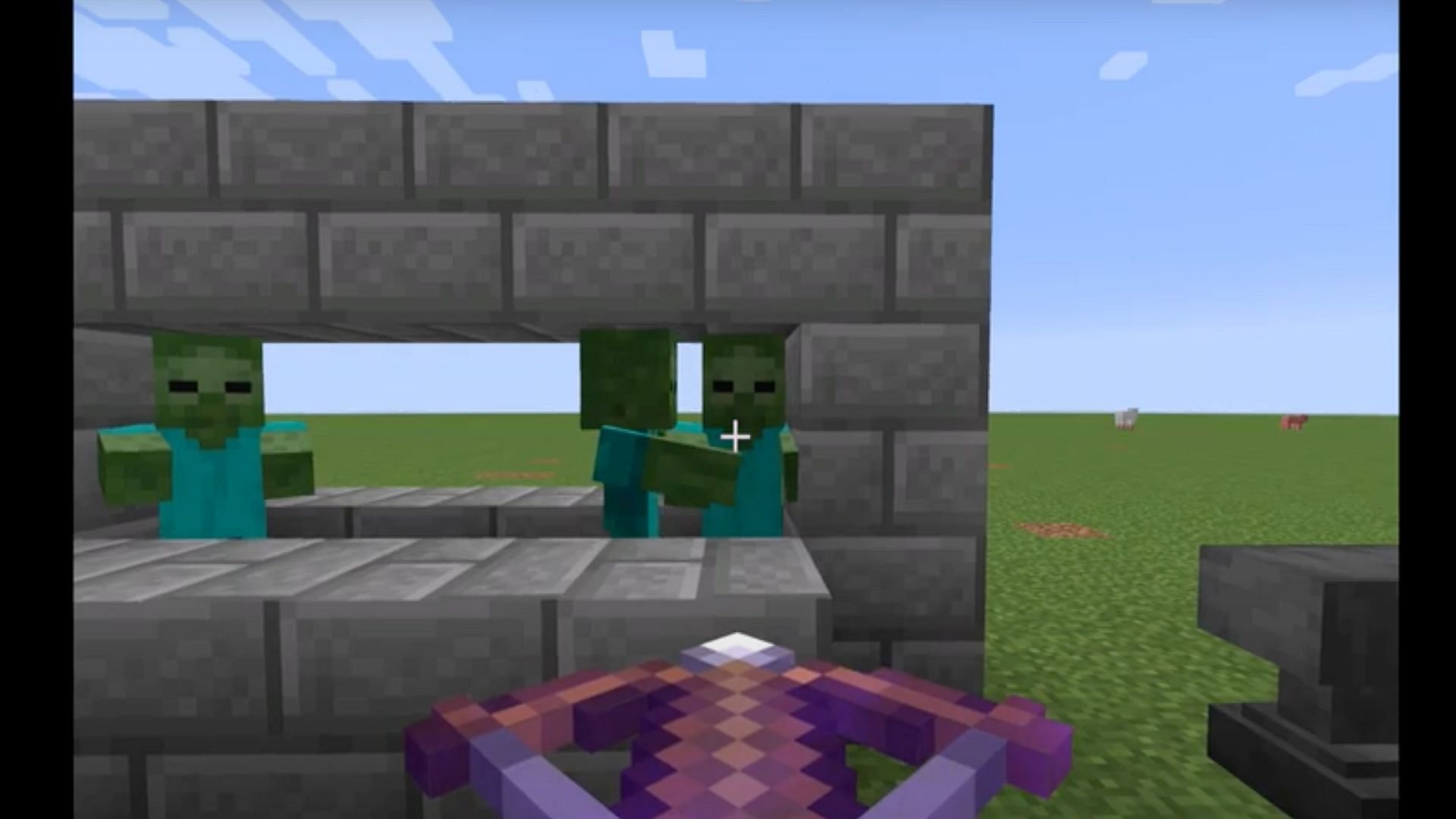 Quick Charge can help players in Minecraft deal more damage with a crossbow due to its greatly increased charge time (Image via RajCraft)