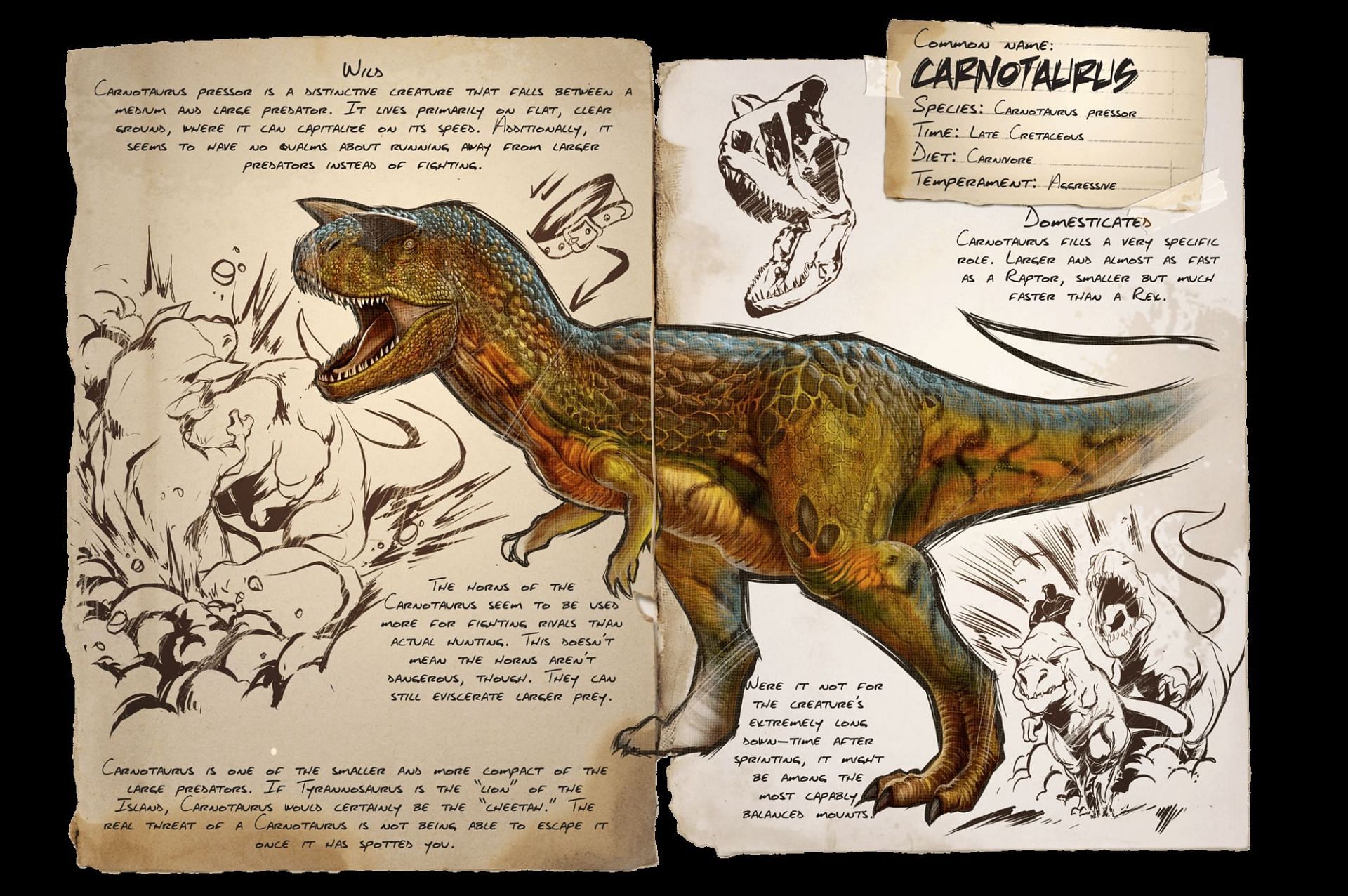 Carnotaurus, Lost Island (Image via ARK fandom)