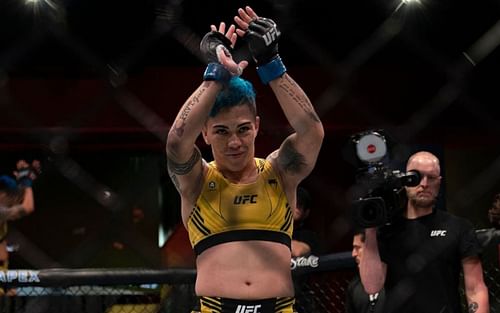 Jessica Andrade celebrates her win over Amanda Lemos [Image via @ufc on Instagram]