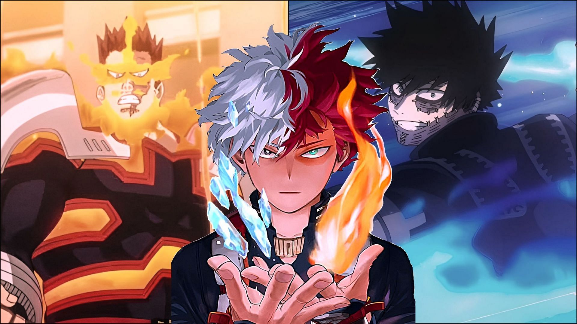 Shoto uses both of his quirks to surpass endeavor and match Dabi (Image via Sportskeeda)