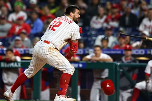 Philadelphia Phillies outfielder Schwarber erupts in rage as he is called out on a very questionnable pitch.