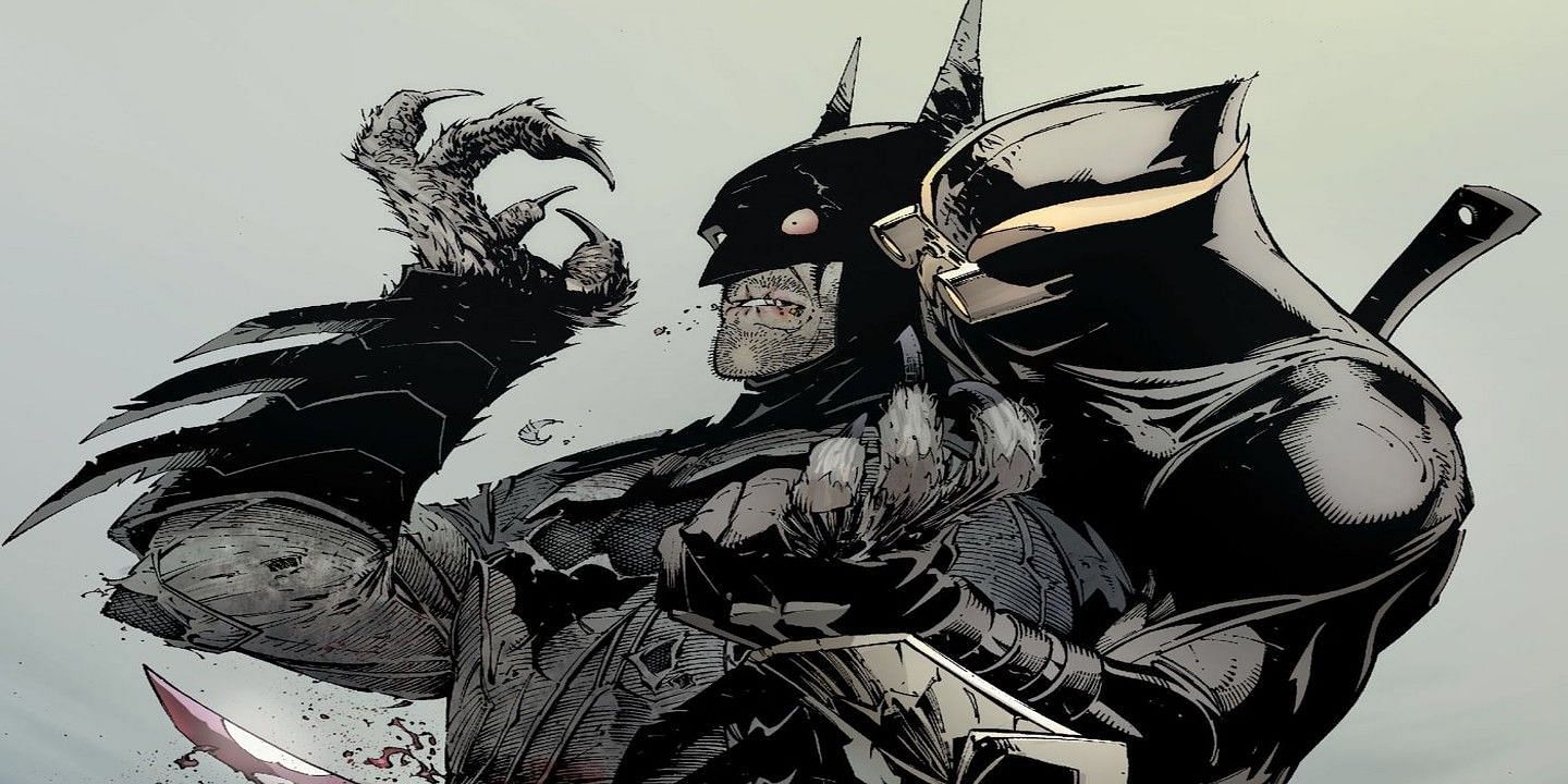 Talon stabs a hallucinating Batman (Image via DC Comics)