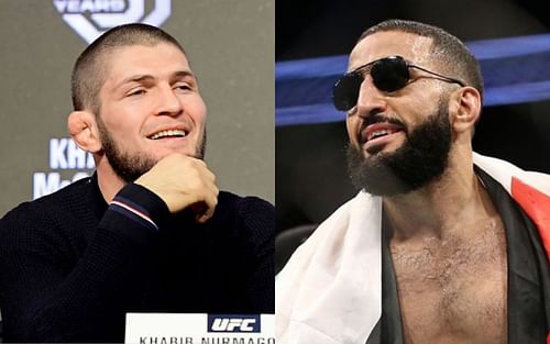 Khabib Nurmagomedov (left), Belal Muhammad (right) [Image credit: @bullyb170 on Instagram]