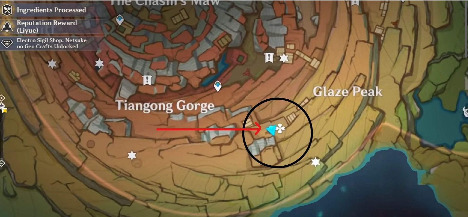 Location of the entrance of the gate in The Chasm: Underground Mines (Image via HoYoverse)