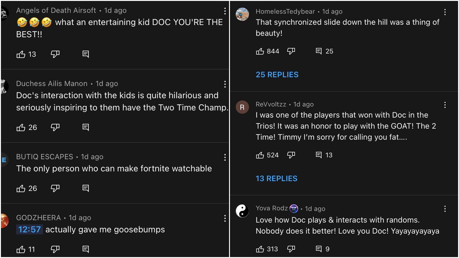 People enjoyed the effort that Doc puts into his streams (Images via YouTube)