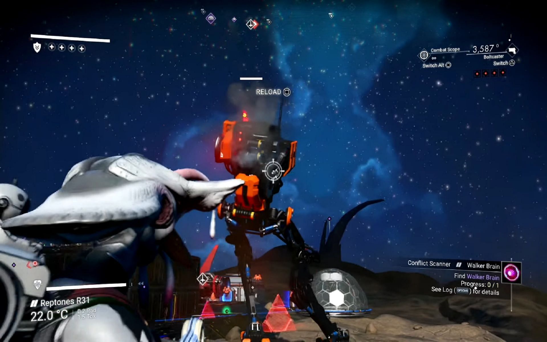 Walker Brains are looted from Sentinel Walkers (Image via Level20 Games/YouTube)