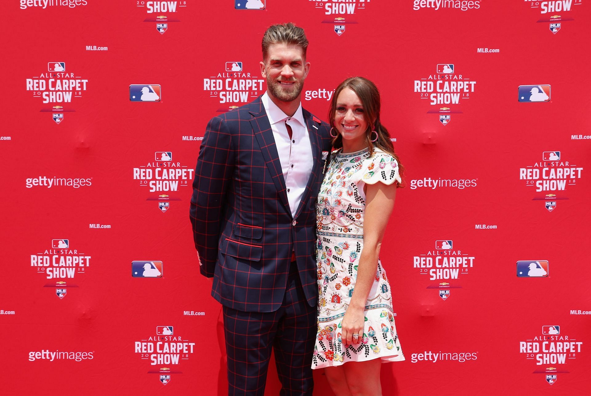 Kayla and Bryce Harper at the 89th MLB All-Star Game Red Carpet Show