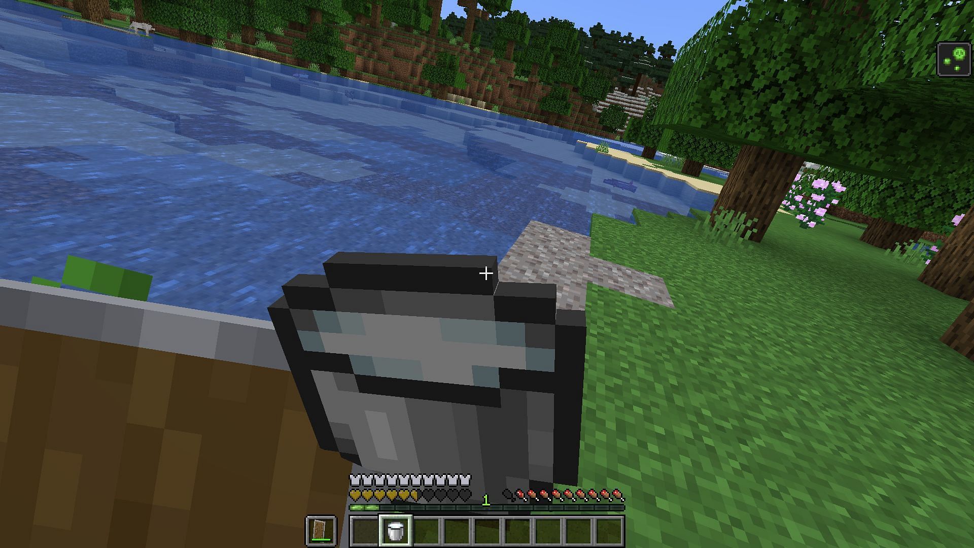 A player drinking milk to remove the poison status effect (Image via Minecraft)