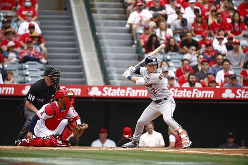 Alex Bregman batting over this past weekends Astros v LA Angels game