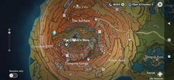 All time trial challenge locations in The Chasm: Genshin Impact ...