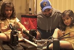 [Watch] MI captain Rohit Sharma's daughter accompanies him to a gym session